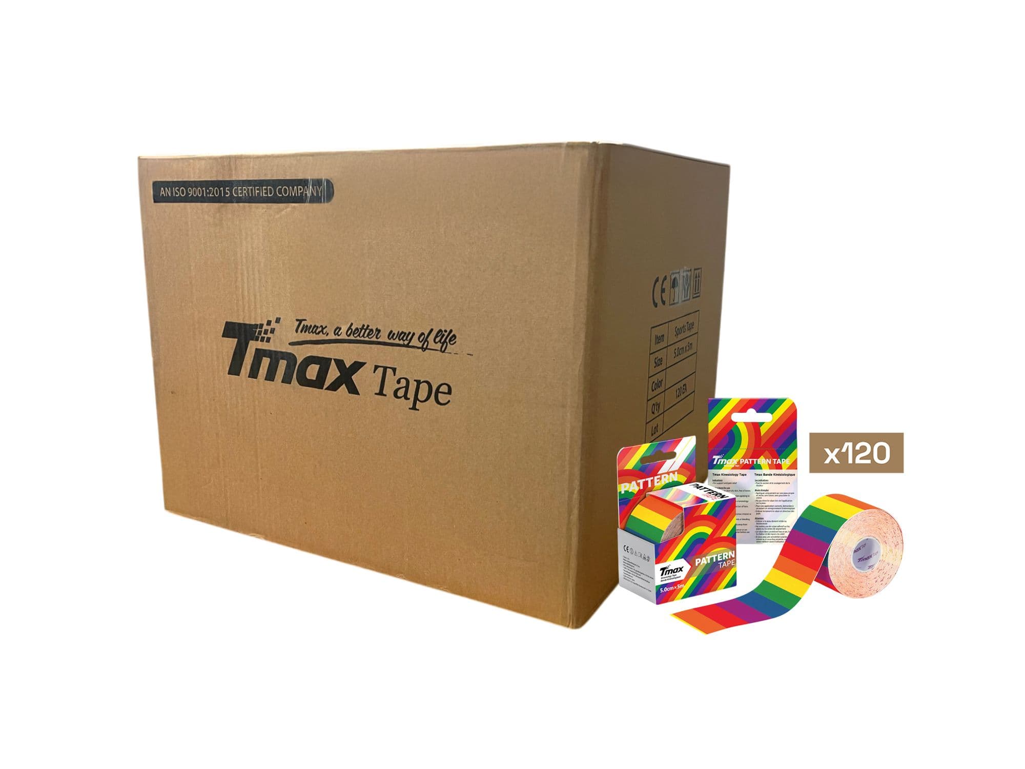 Tmax Tape Gökkuşağı Rainbow Pattern - 120'li Paket