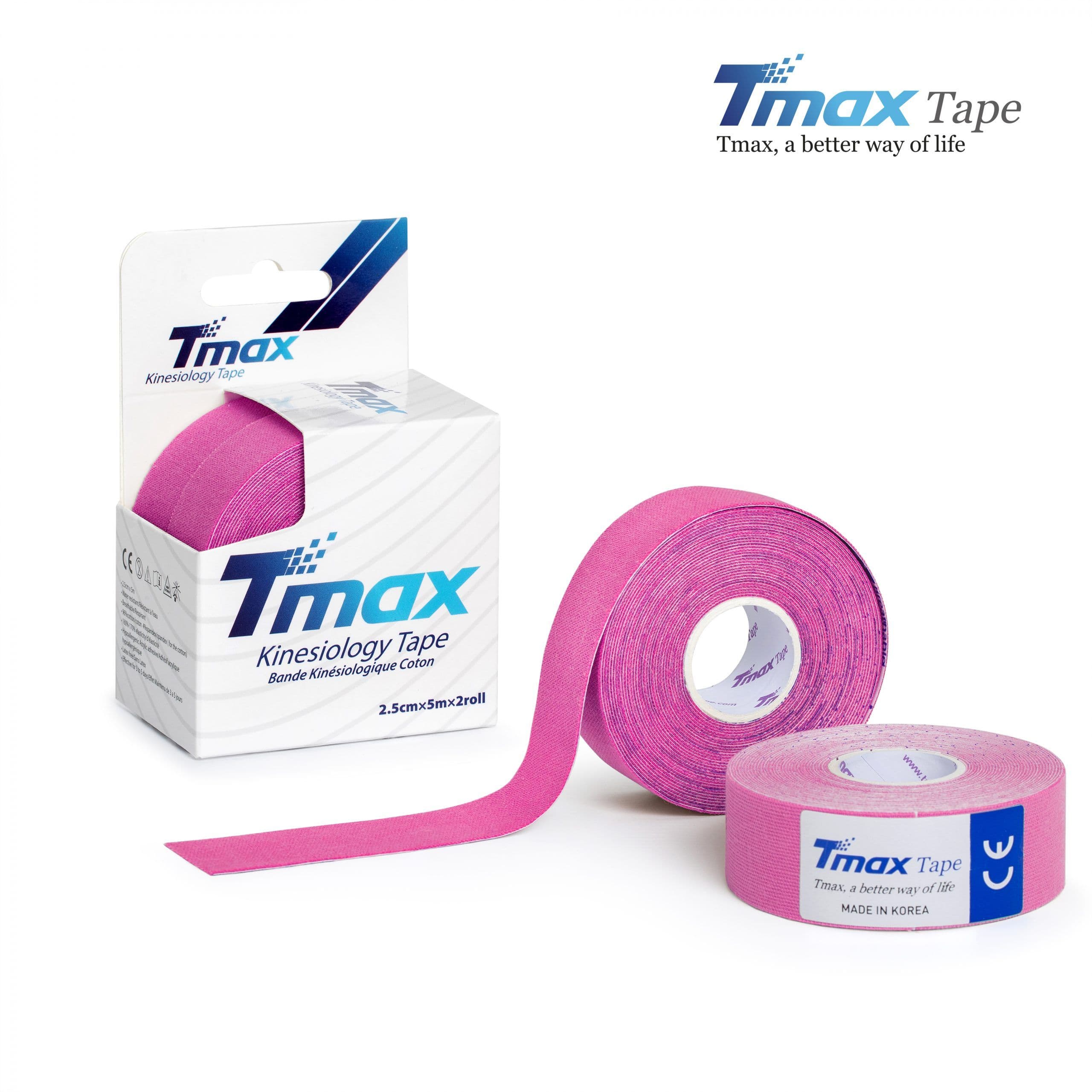Tmax Kinesio Tape Ağrı Bandı 2,5 Cm x 5 Metre Pembe Renk - 2 Adet
